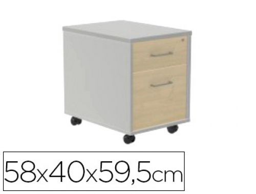Armario rocada com dois gavetas serie store 58x40x59,5 cm acabamento ab01 aluminio/faia , Rocada , 150639 , 8427951070340